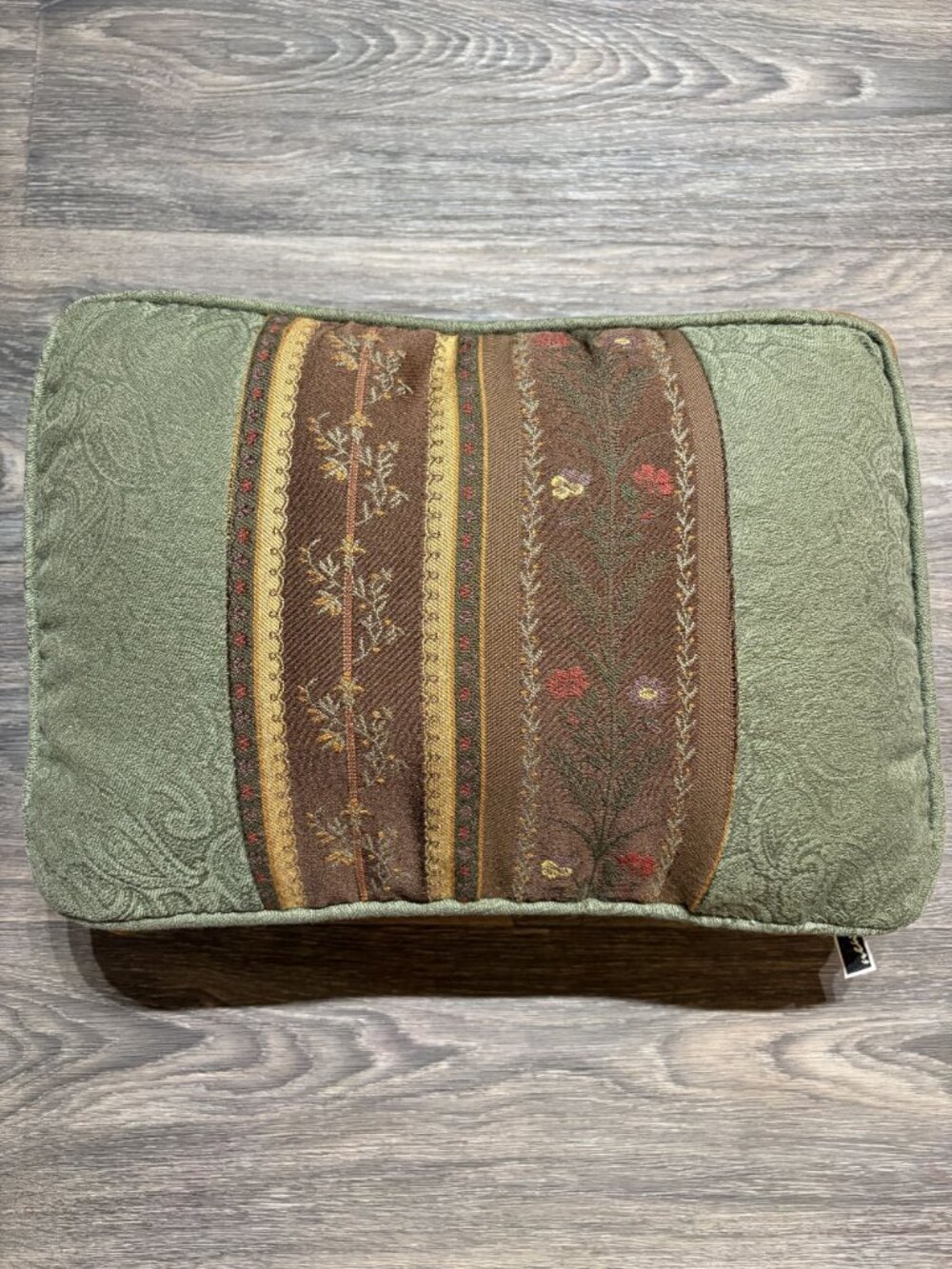 Newport Tapestry Lumbar Pillow Sage Green Paisley Floral Brocade Accent 18x12
